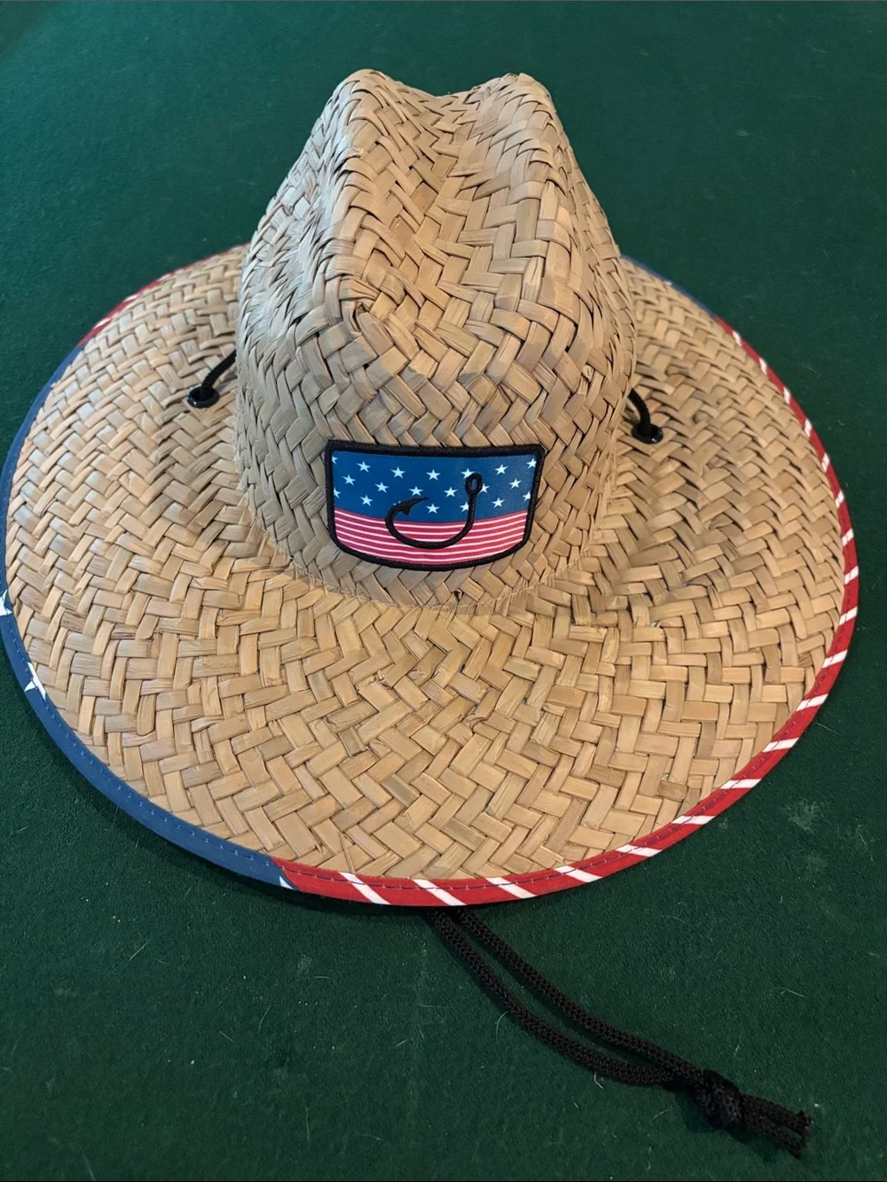 Avid Men’s Sundaze Straw hat with American flag.